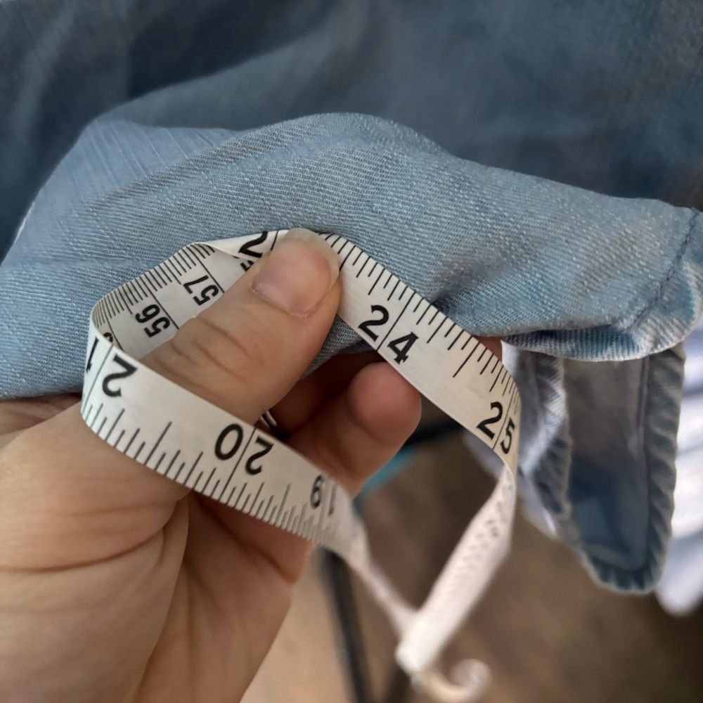 Chaps Lyocell denim chambray button down top size small - Picture 6 of 7